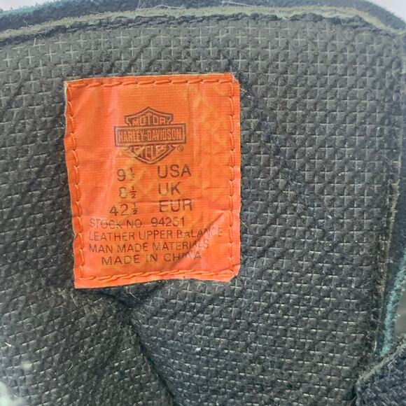 Harley Davidson Mens 9.5 Badlands Motorcycle Boots Black Leather Riding Boot - Picture 8 of 9